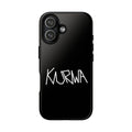 Etui na telefon - minimalistyczne czarne etui „KURWA” w stylu graffiti