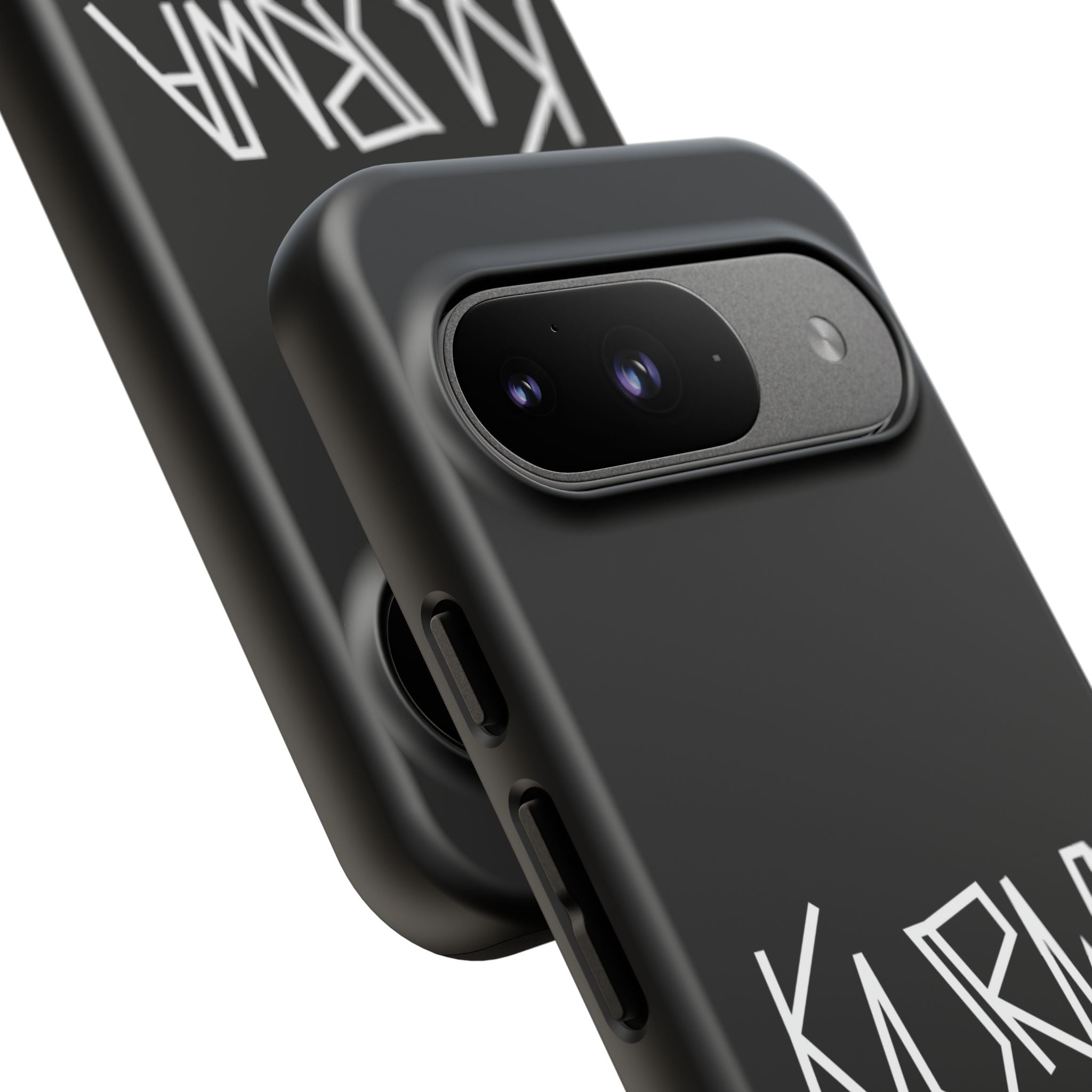 Etui na telefon - minimalistyczne czarne etui „KURWA” w stylu graffiti