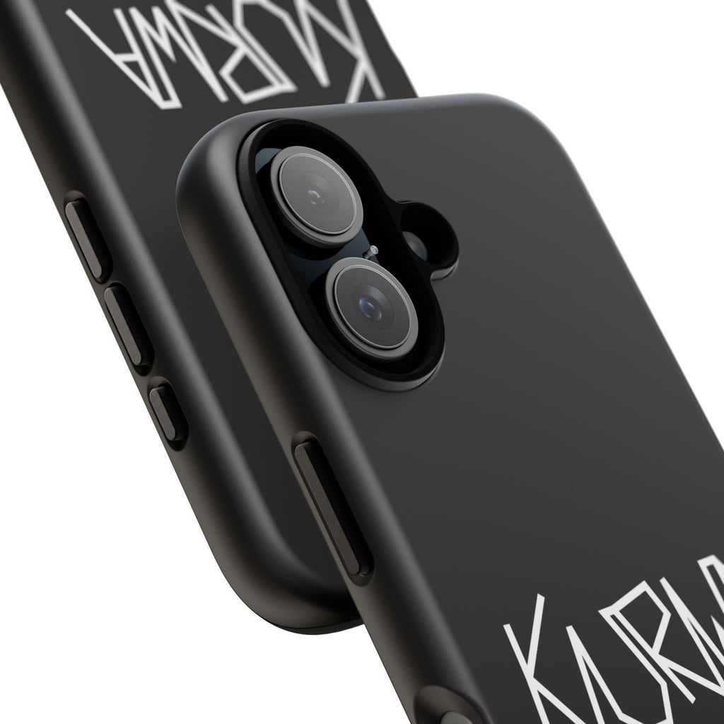 Etui na telefon - minimalistyczne czarne etui „KURWA” w stylu graffiti