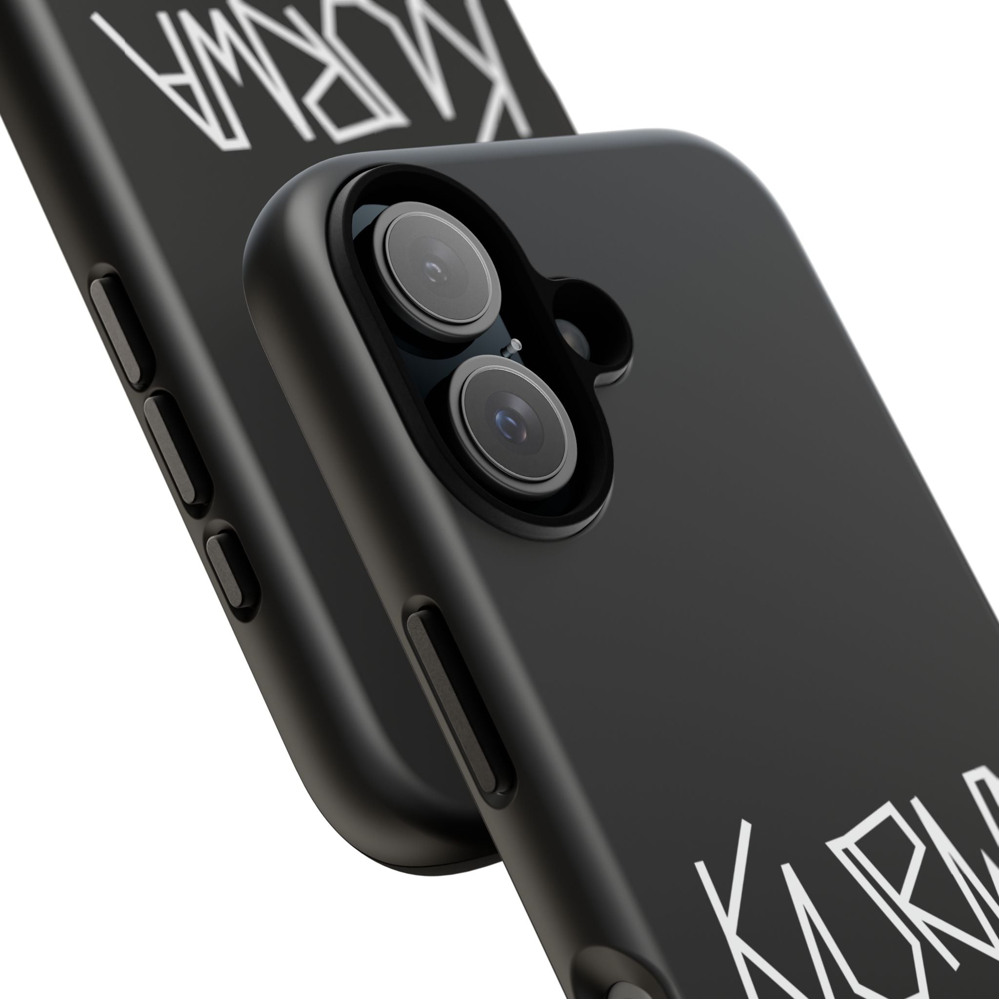 Etui na telefon - minimalistyczne czarne etui „KURWA” w stylu graffiti