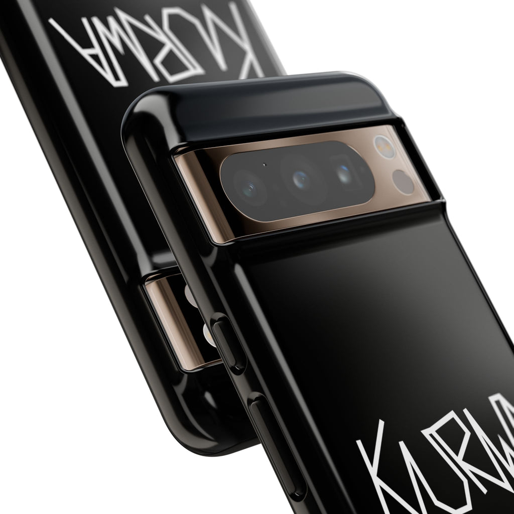 Etui na telefon - minimalistyczne czarne etui „KURWA” w stylu graffiti