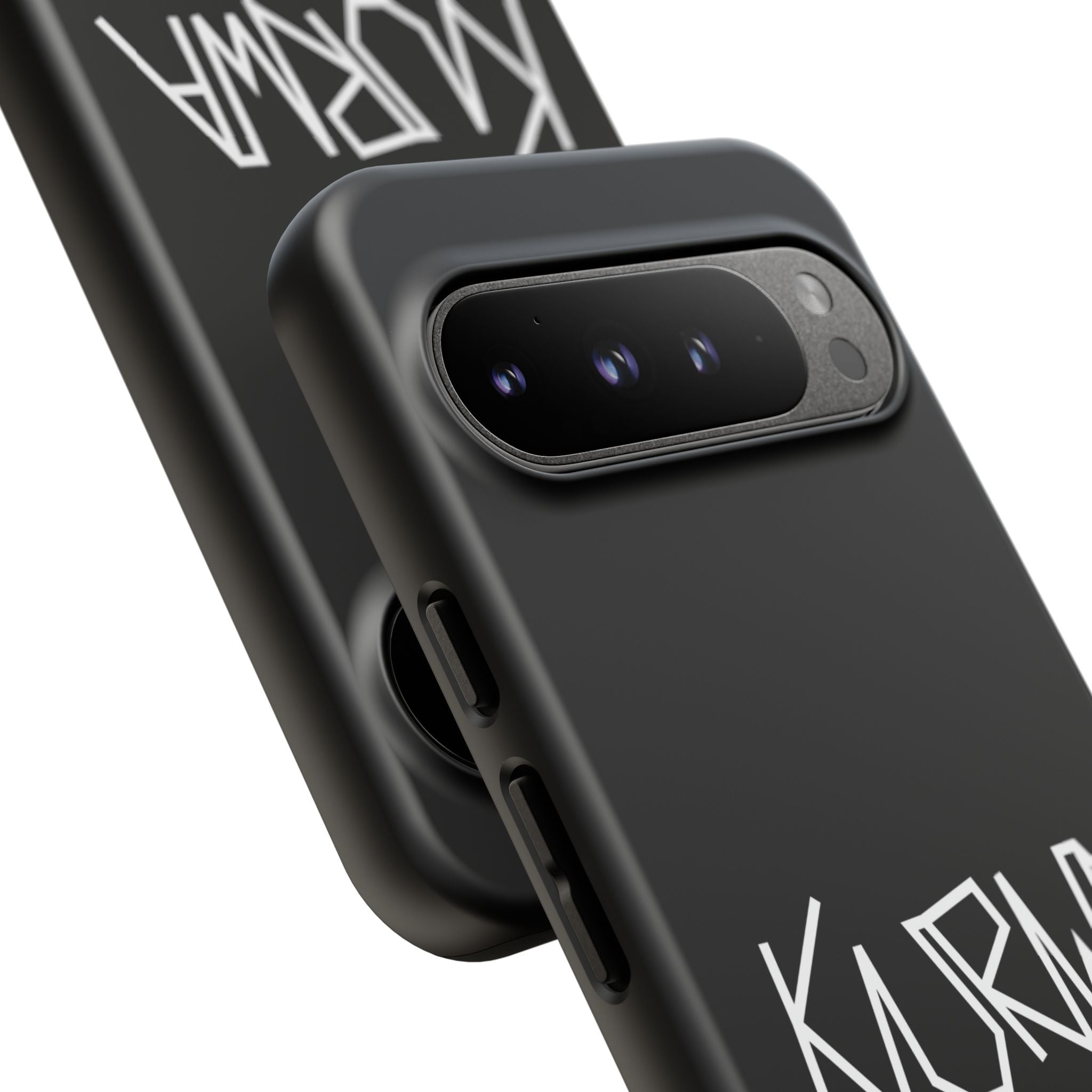 Etui na telefon - minimalistyczne czarne etui „KURWA” w stylu graffiti