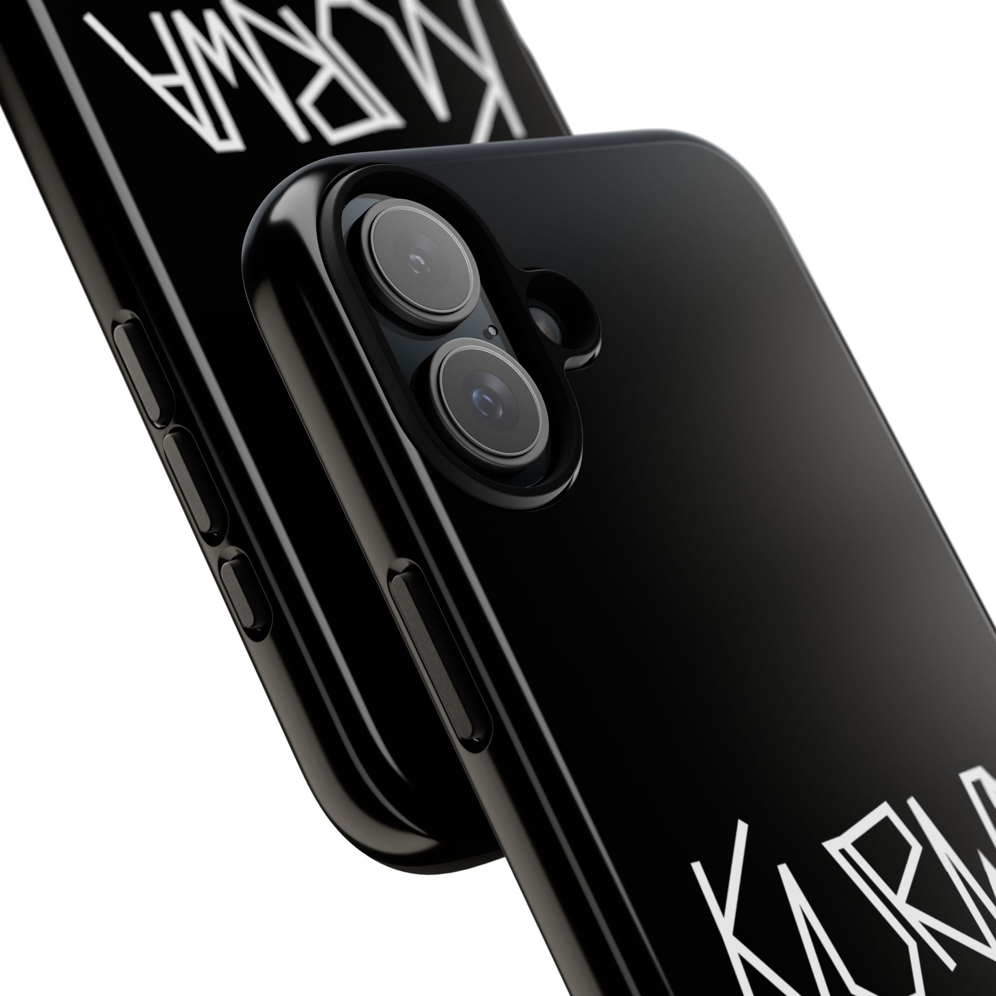 Etui na telefon - minimalistyczne czarne etui „KURWA” w stylu graffiti