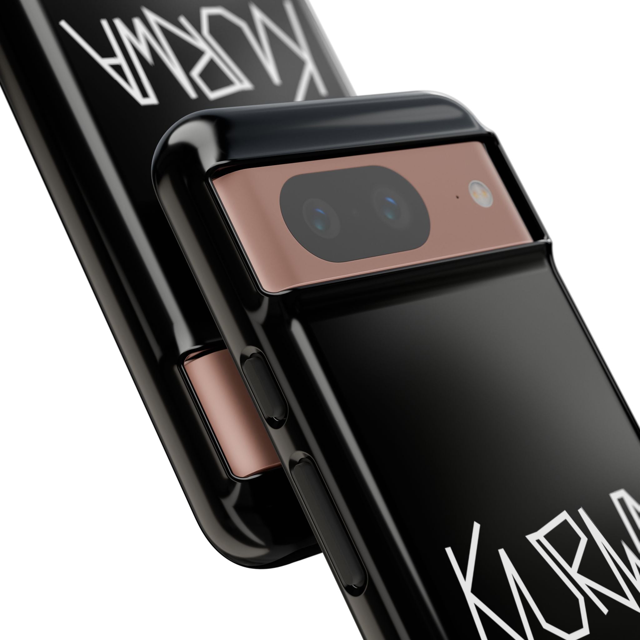 Etui na telefon - minimalistyczne czarne etui „KURWA” w stylu graffiti