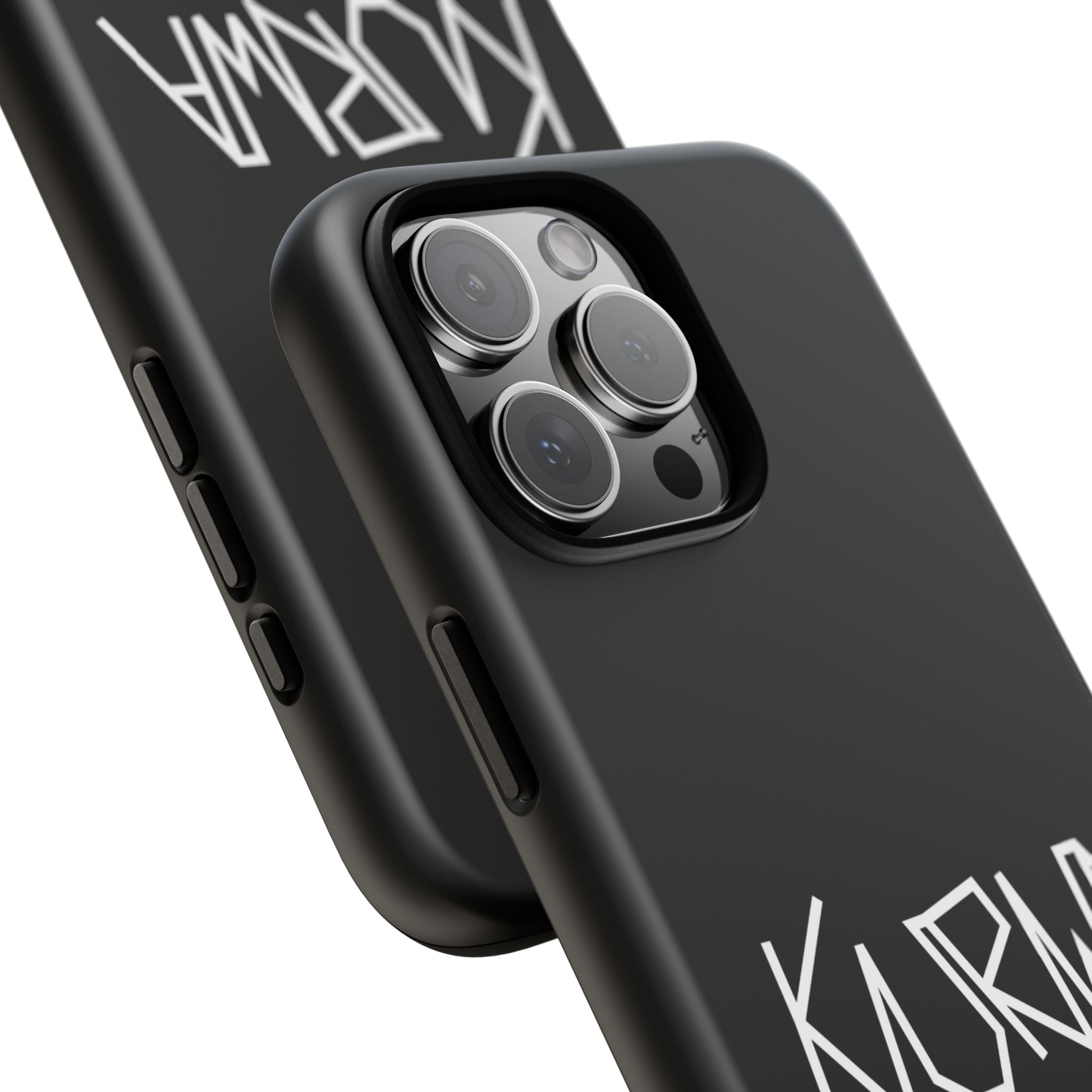 Etui na telefon - minimalistyczne czarne etui „KURWA” w stylu graffiti