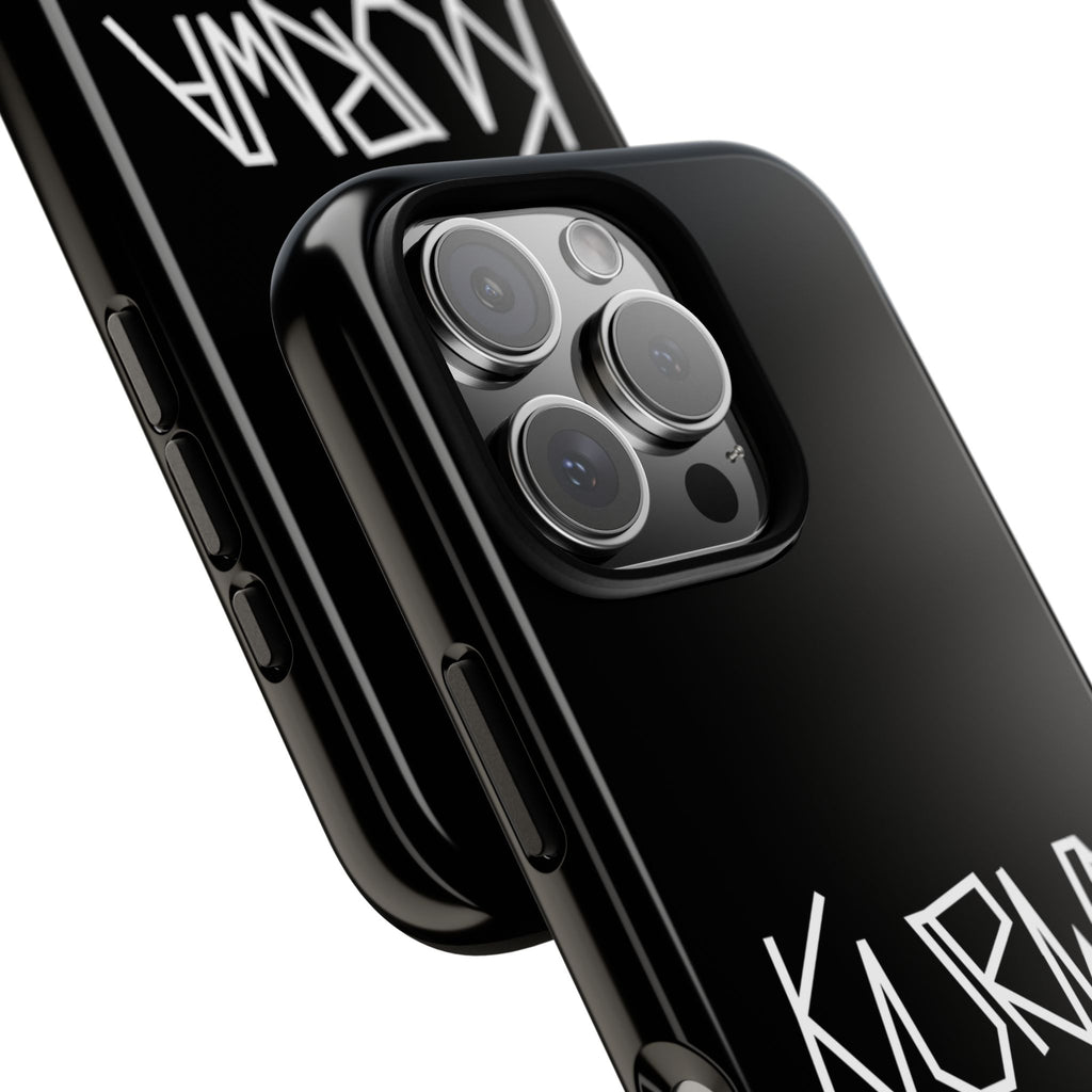 Etui na telefon - minimalistyczne czarne etui „KURWA” w stylu graffiti