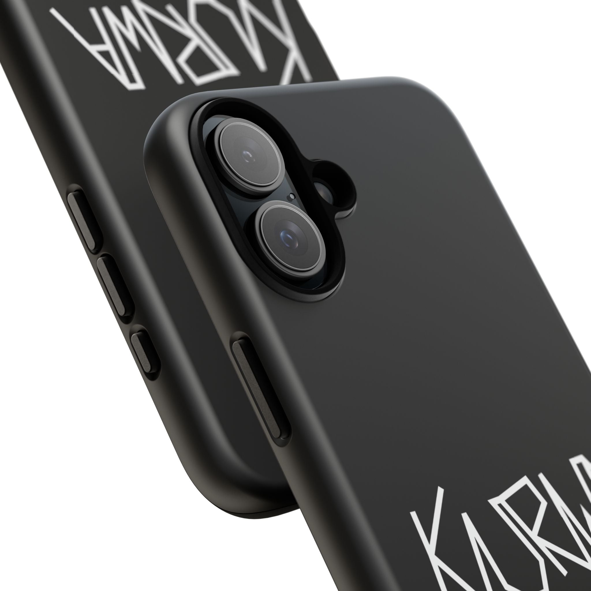 Etui na telefon - minimalistyczne czarne etui „KURWA” w stylu graffiti