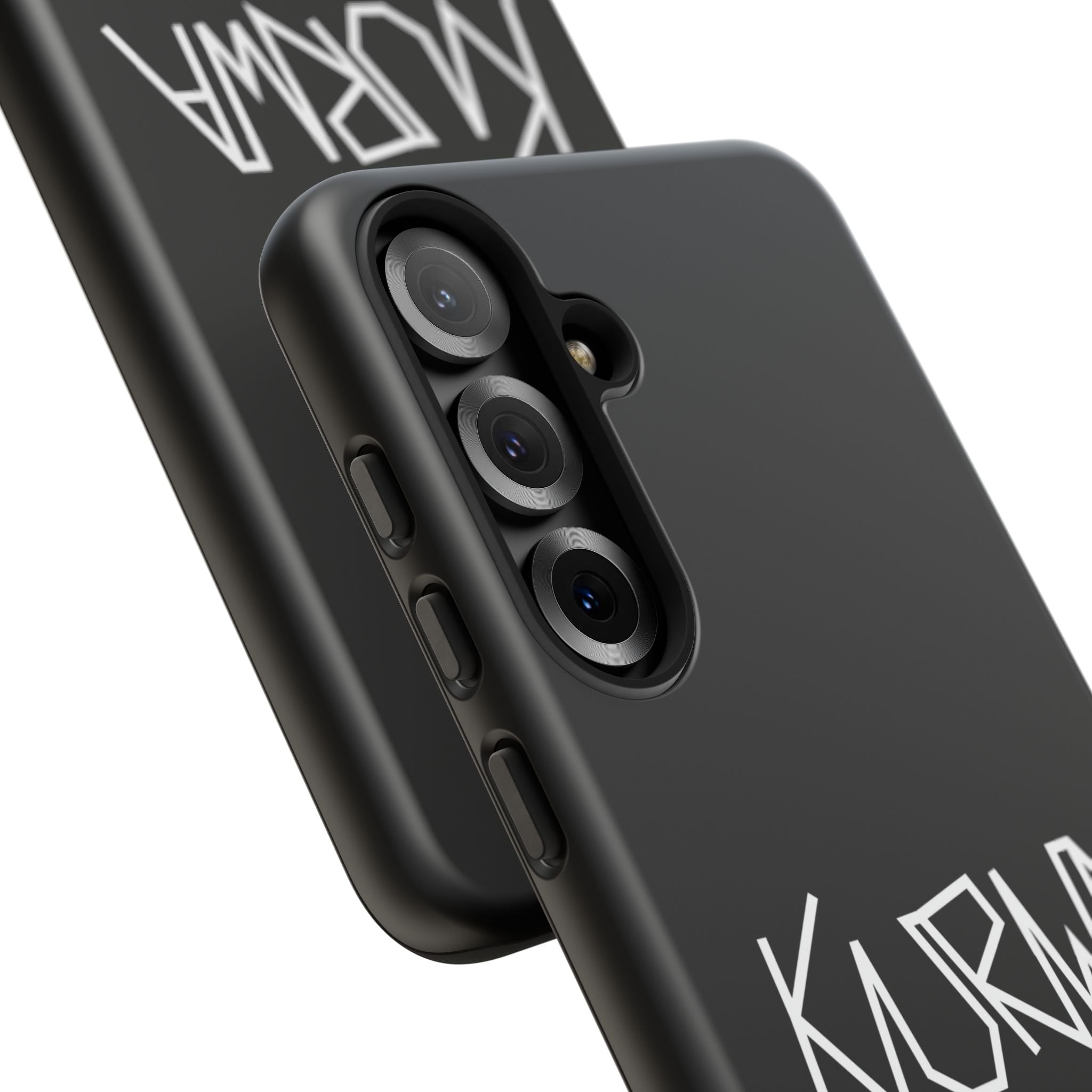 Etui na telefon - minimalistyczne czarne etui „KURWA” w stylu graffiti