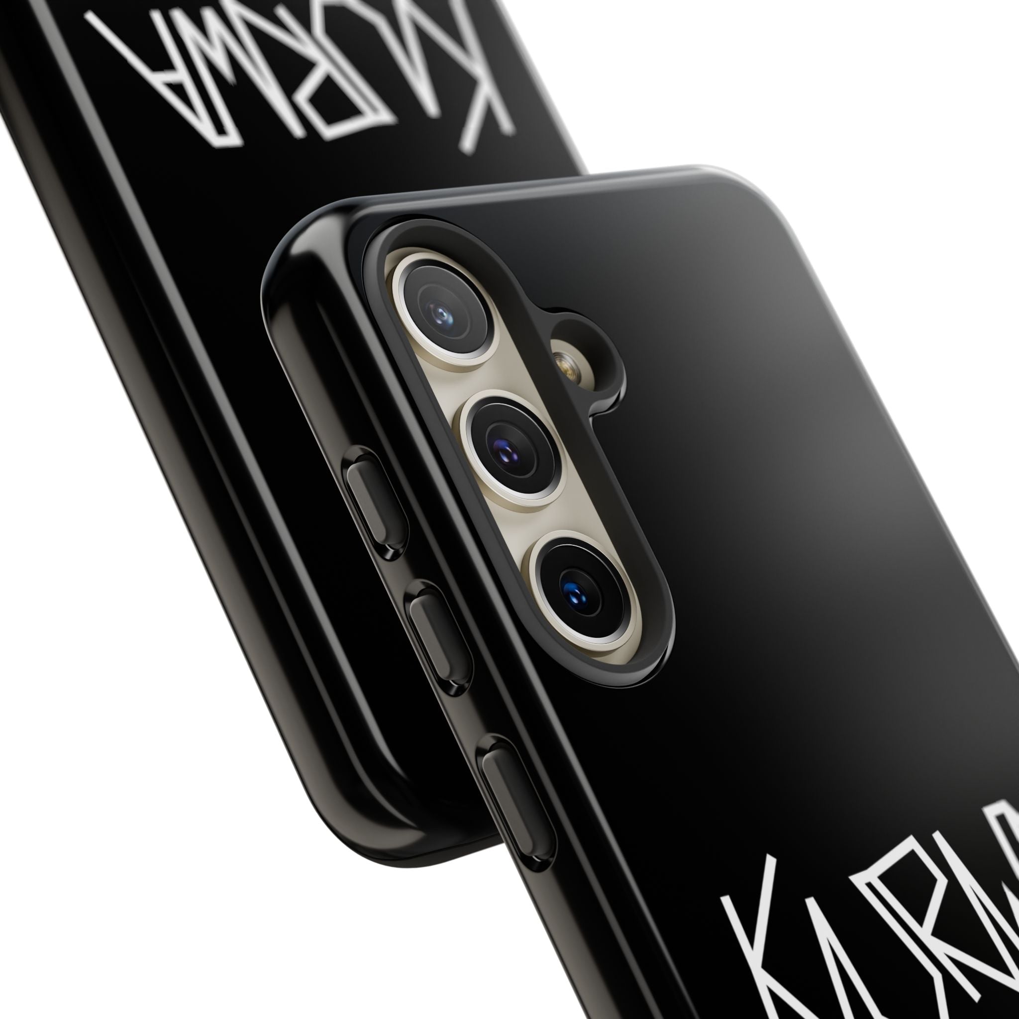Etui na telefon - minimalistyczne czarne etui „KURWA” w stylu graffiti