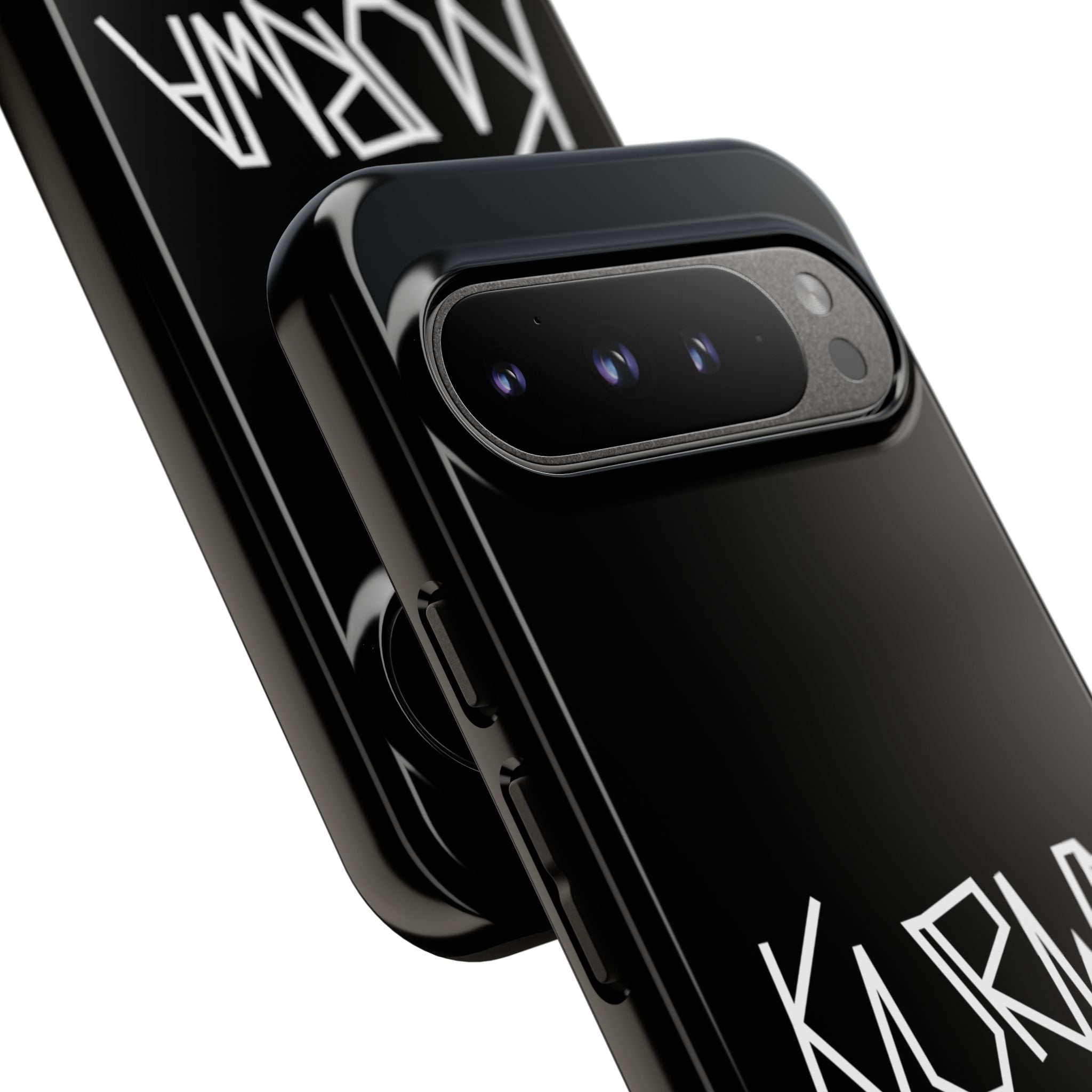 Etui na telefon - minimalistyczne czarne etui „KURWA” w stylu graffiti