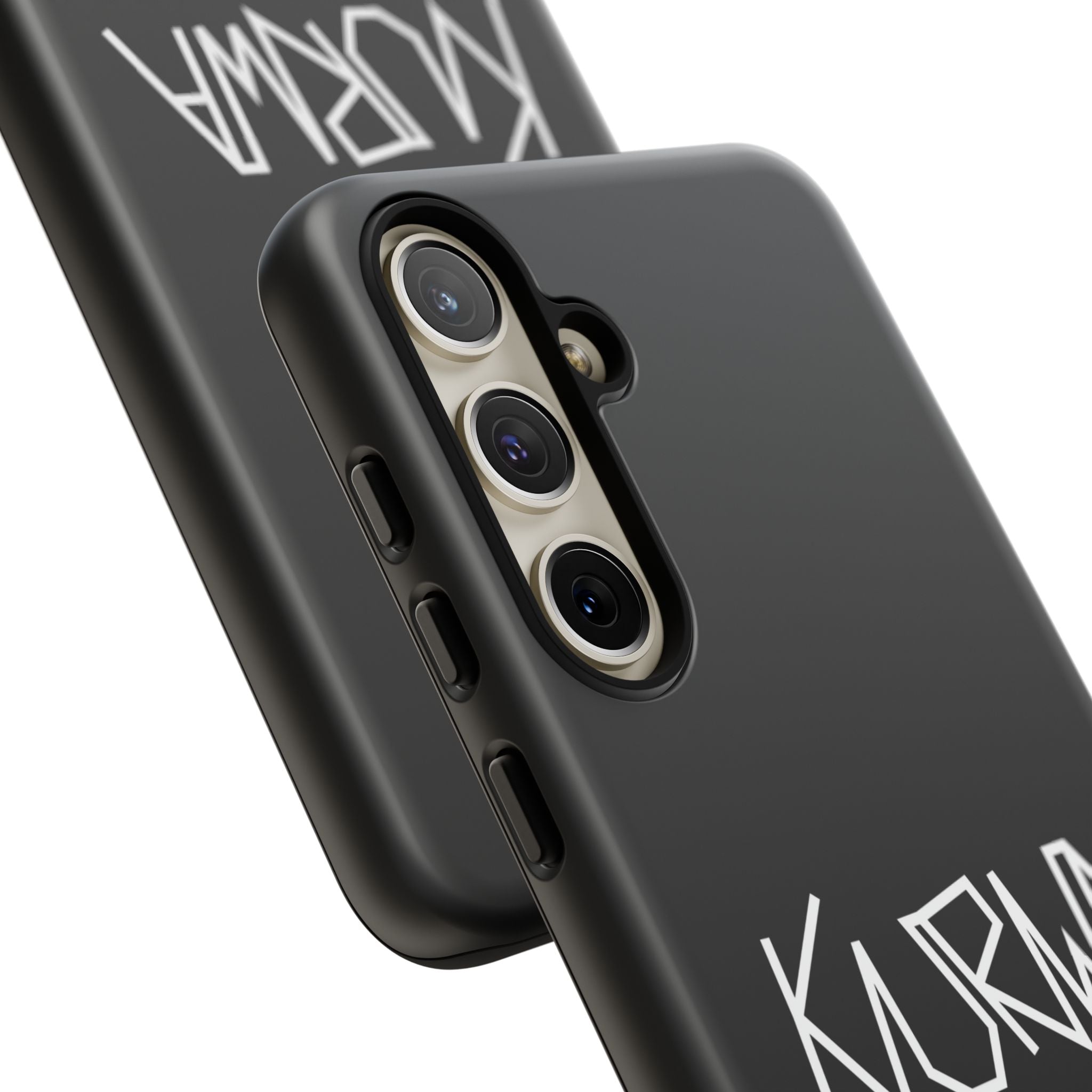 Etui na telefon - minimalistyczne czarne etui „KURWA” w stylu graffiti