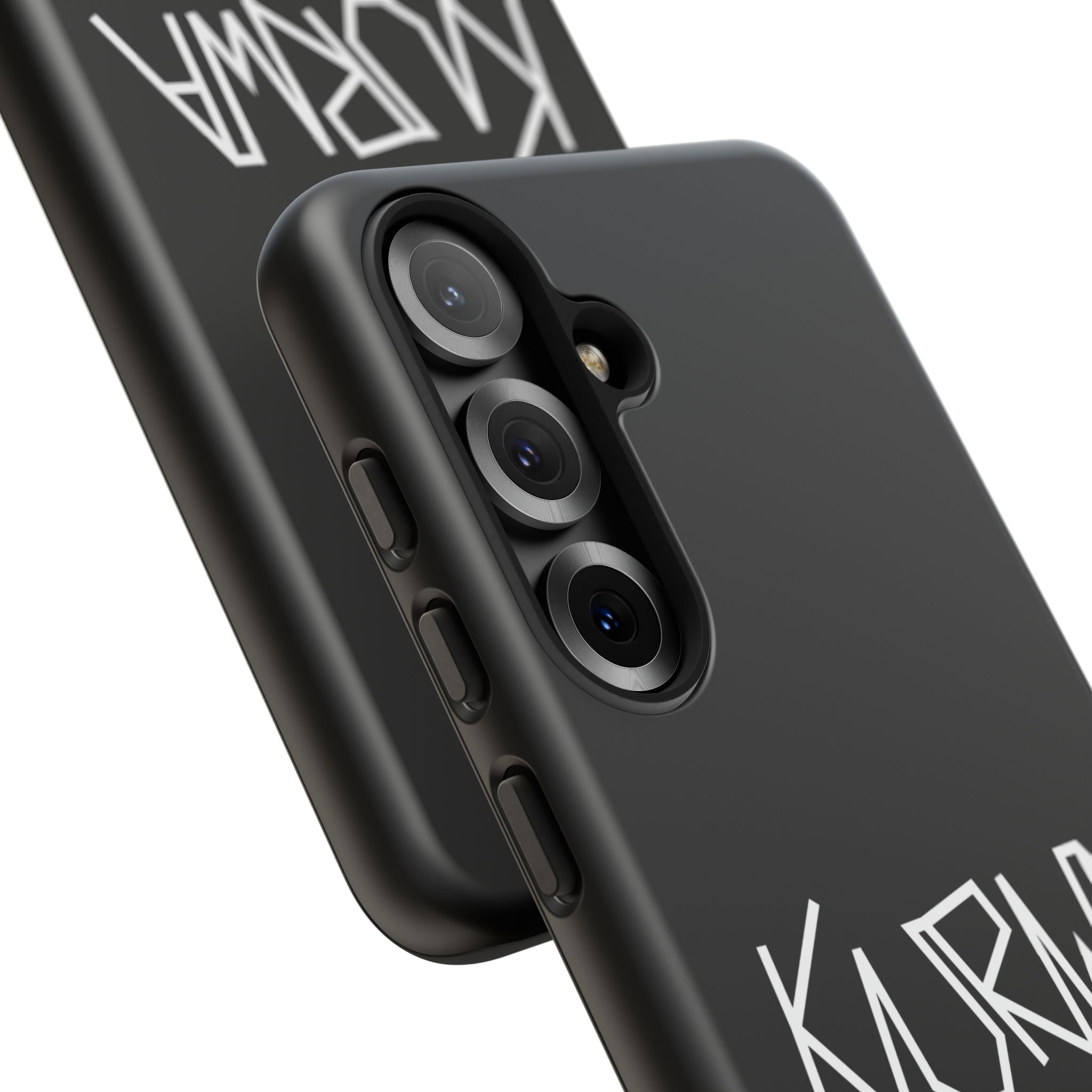 Etui na telefon - minimalistyczne czarne etui „KURWA” w stylu graffiti