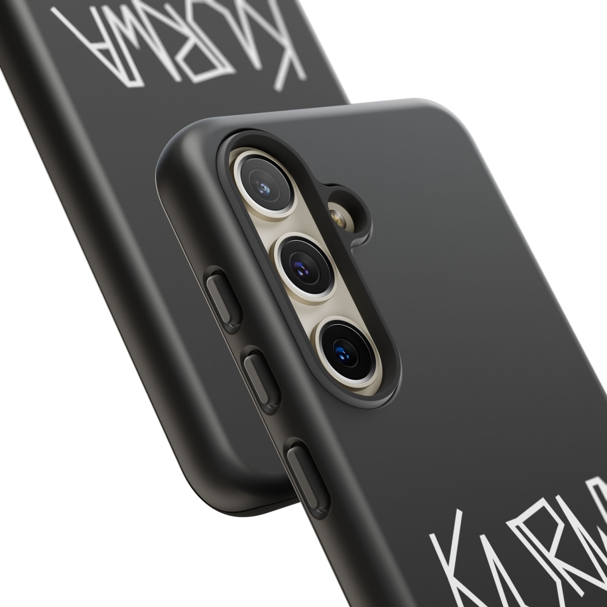 Etui na telefon - minimalistyczne czarne etui „KURWA” w stylu graffiti